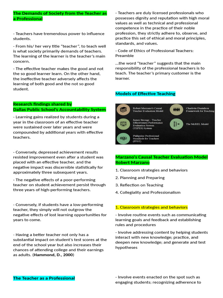 Profed 3 Notes 1.2 Pre Lim | PDF | Teachers | Learning