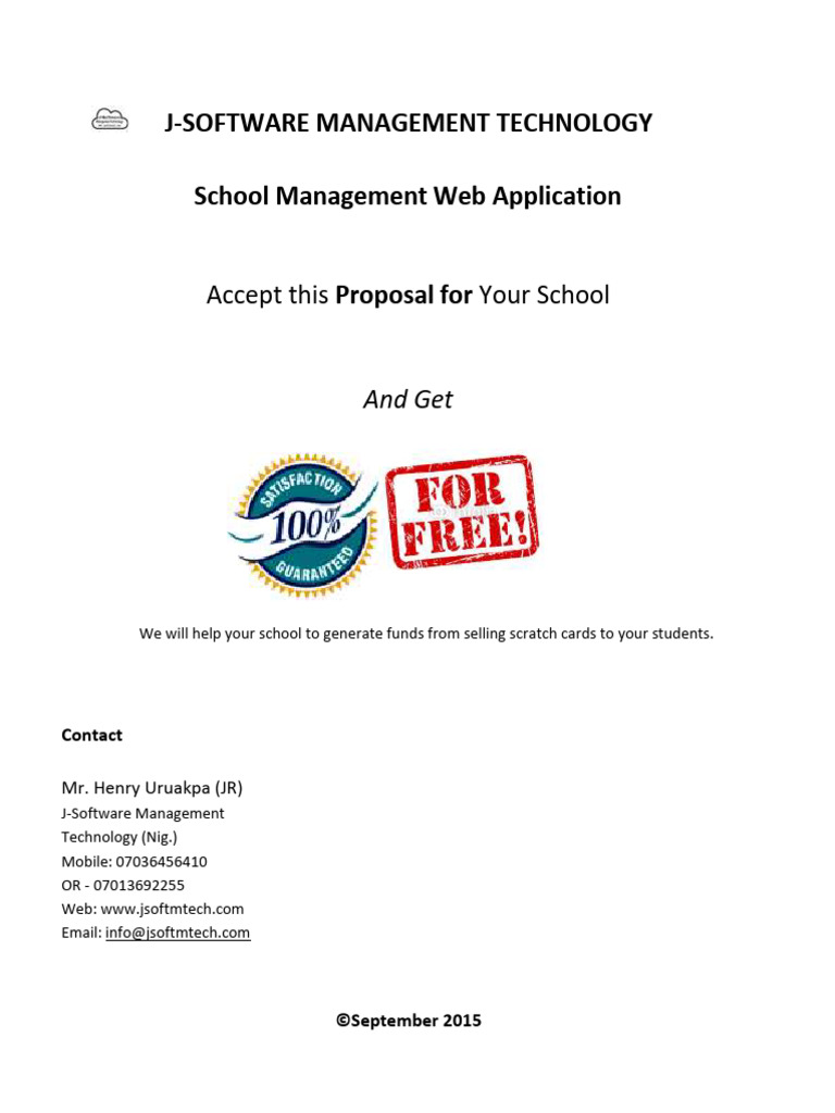 School Management Web Application Proposal | PDF | Educational ...