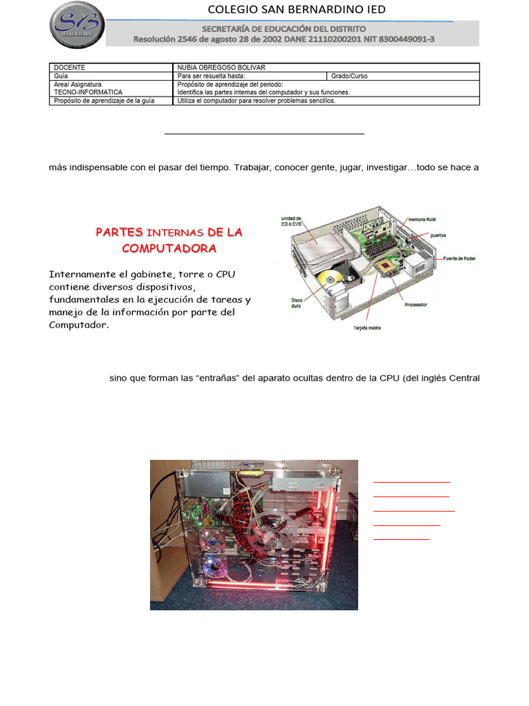 3 TecnoInformática | PDF | Hardware de la computadora | Unidad Central ...
