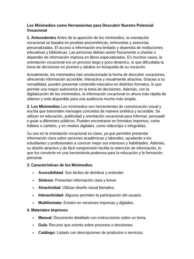 Los Minimedios Como Herramientas para Descubrir Nuestro Potencial ...