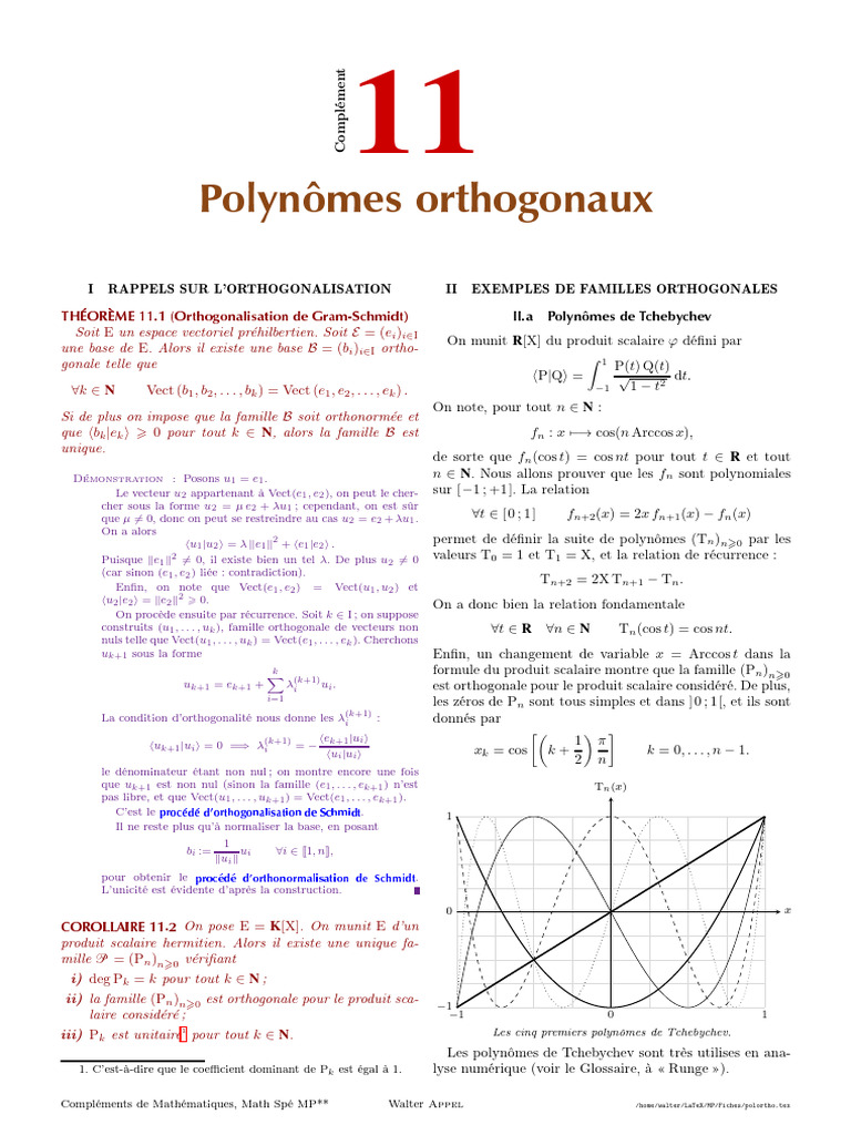Orthogonalisation des polynômes en mathématiques | PDF | Base (algèbre ...