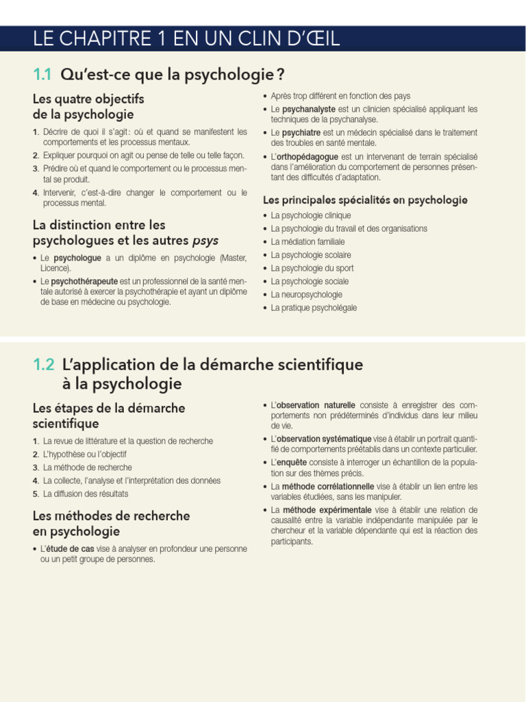 Introduction à la psychologie et ses méthodes | PDF | Système nerveux ...