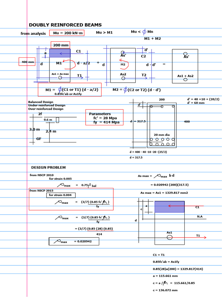 Design of Doubly Reinforced Beams | PDF