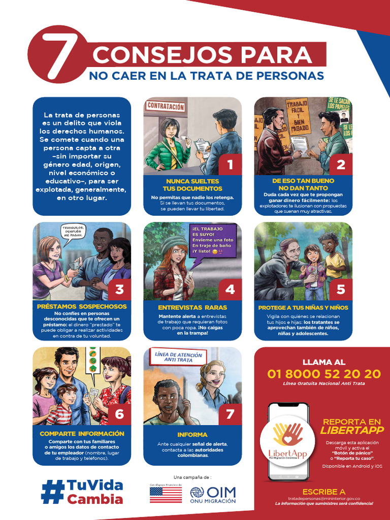 7 Consejos para No Caer Trata de Personas Infografia | PDF | Trata de