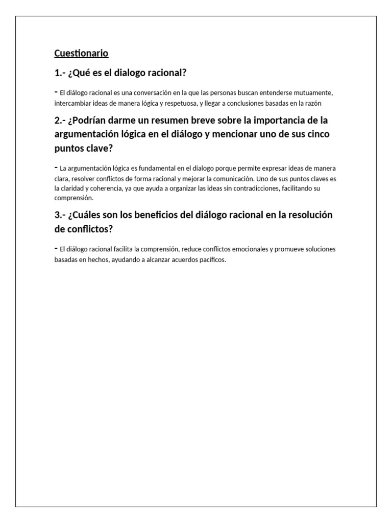 Importancia del Diálogo Racional | PDF