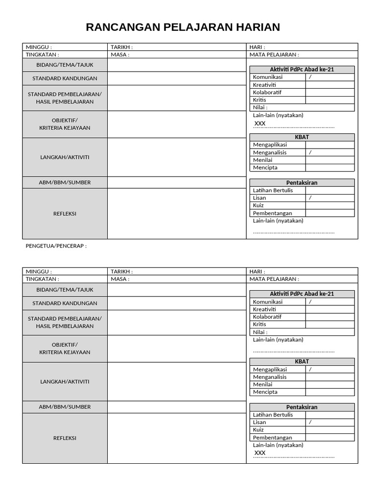 RPH Kosong | PDF