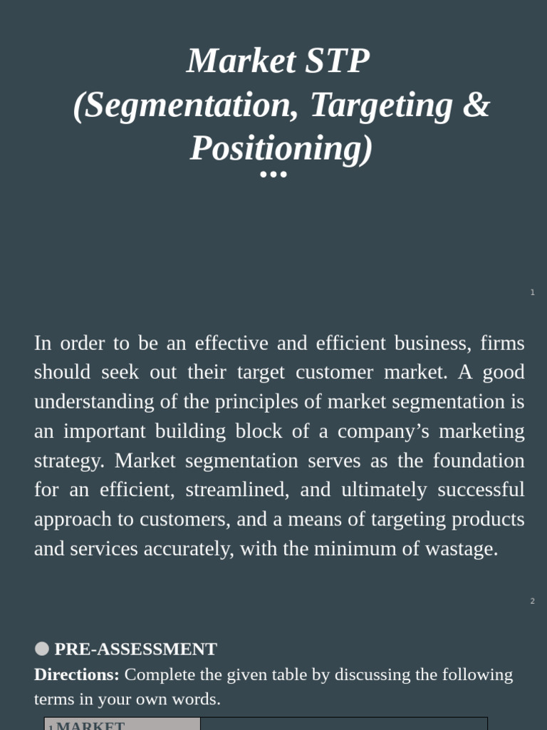 Market Segmentation and Targeting Guide | PDF | Market Segmentation ...