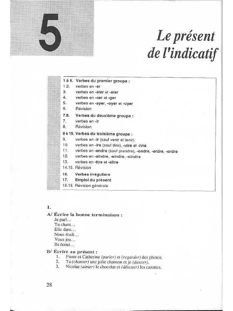 Unit+® 5 Pr+®sent Indicatif | PDF