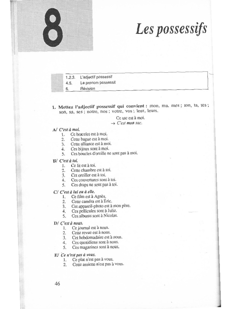 Unit+® 8 Possessifs | PDF