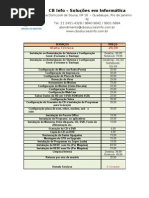 Tabela de Preços de Serviços de Infomatica - CB Info