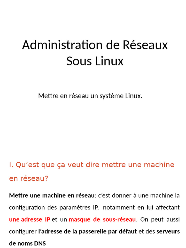 Administration des réseaux sous Linux | PDF | Adresse IP | Système de ...