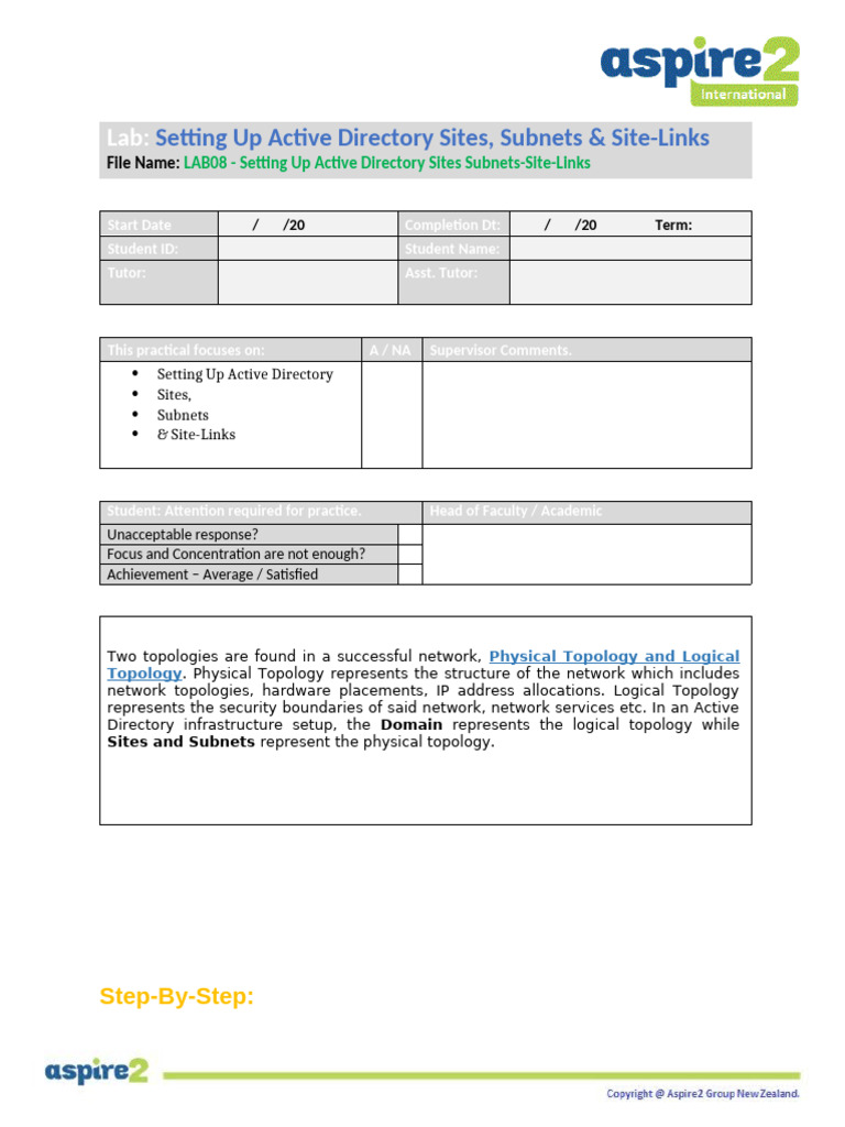 Active Directory Sites and Subnets Setup | PDF | Computer Network ...