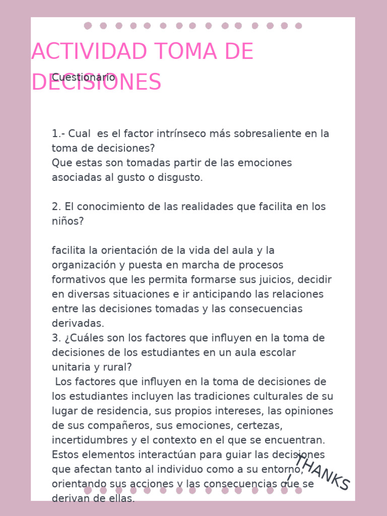Factores en la Toma de Decisiones Educativas | PDF | Toma de decisiones ...