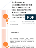 An Empirical Investigation of The Relation Between Risk