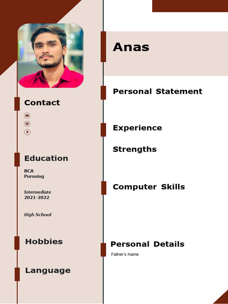 Personal Statement of Anas - BCA Student | PDF