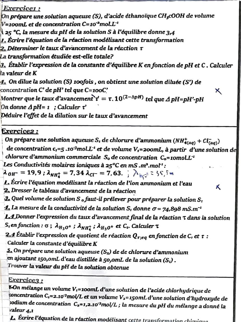 Solutions aqueuses : pH et équilibres chimiques | PDF | Ph | Équilibre ...