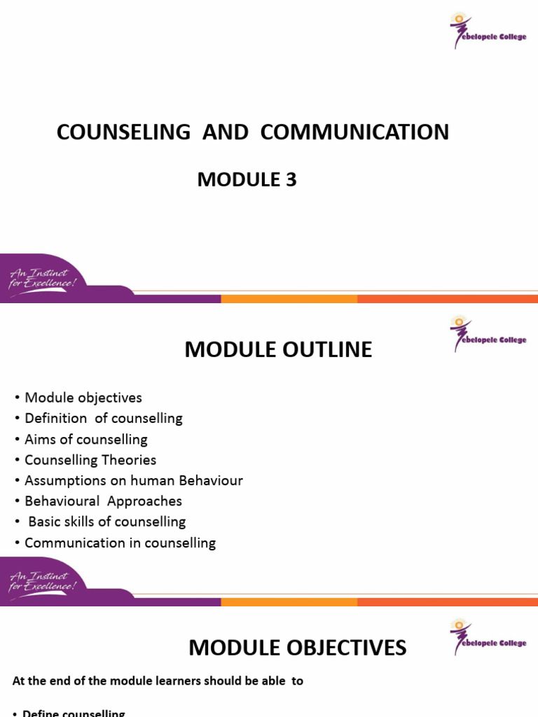 Module 3 Counselling And Communication Pdf Communication