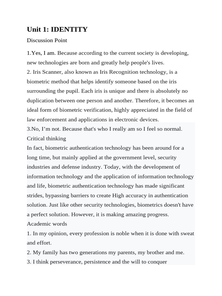 Exploring Identity and Technology | PDF | Biometrics | Wind Power