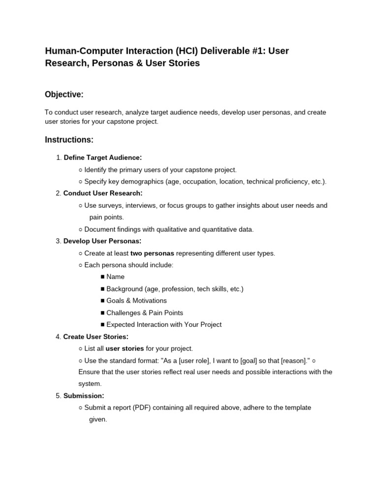 HCI Deliverable #1 | PDF