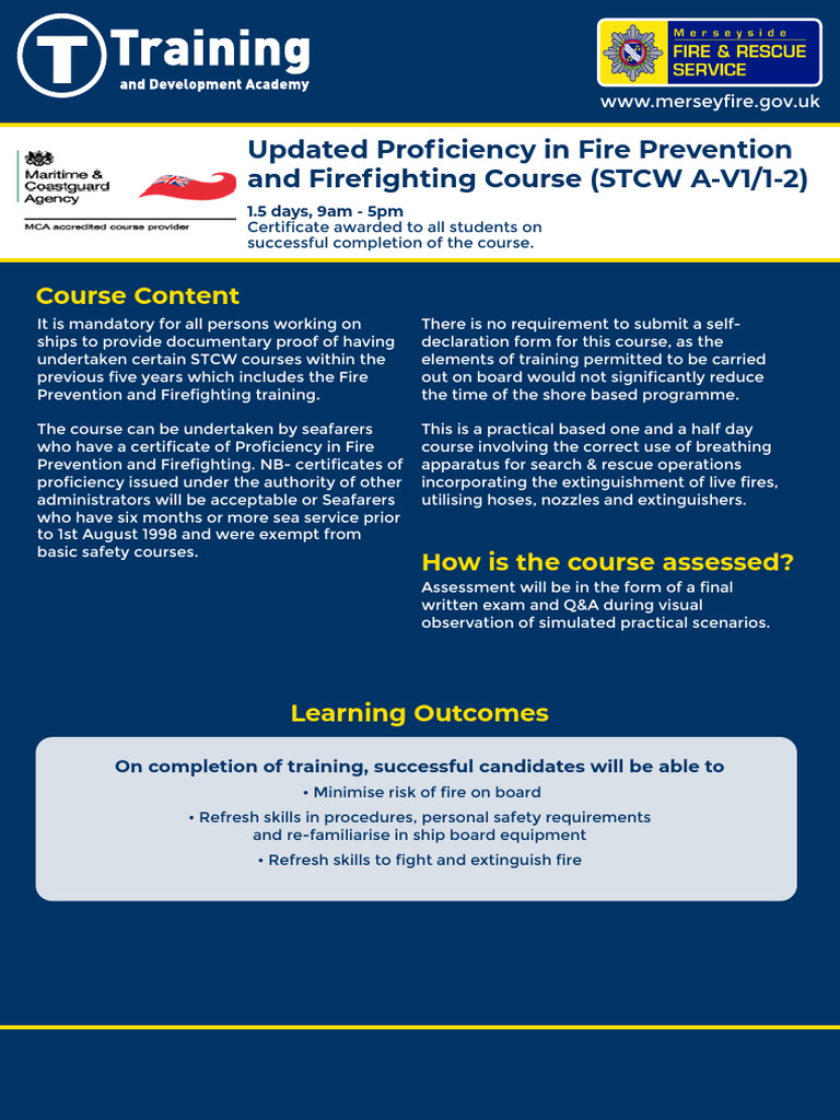 Fire Prevention & Fighting Course STCW | PDF | Firefighting | Safety