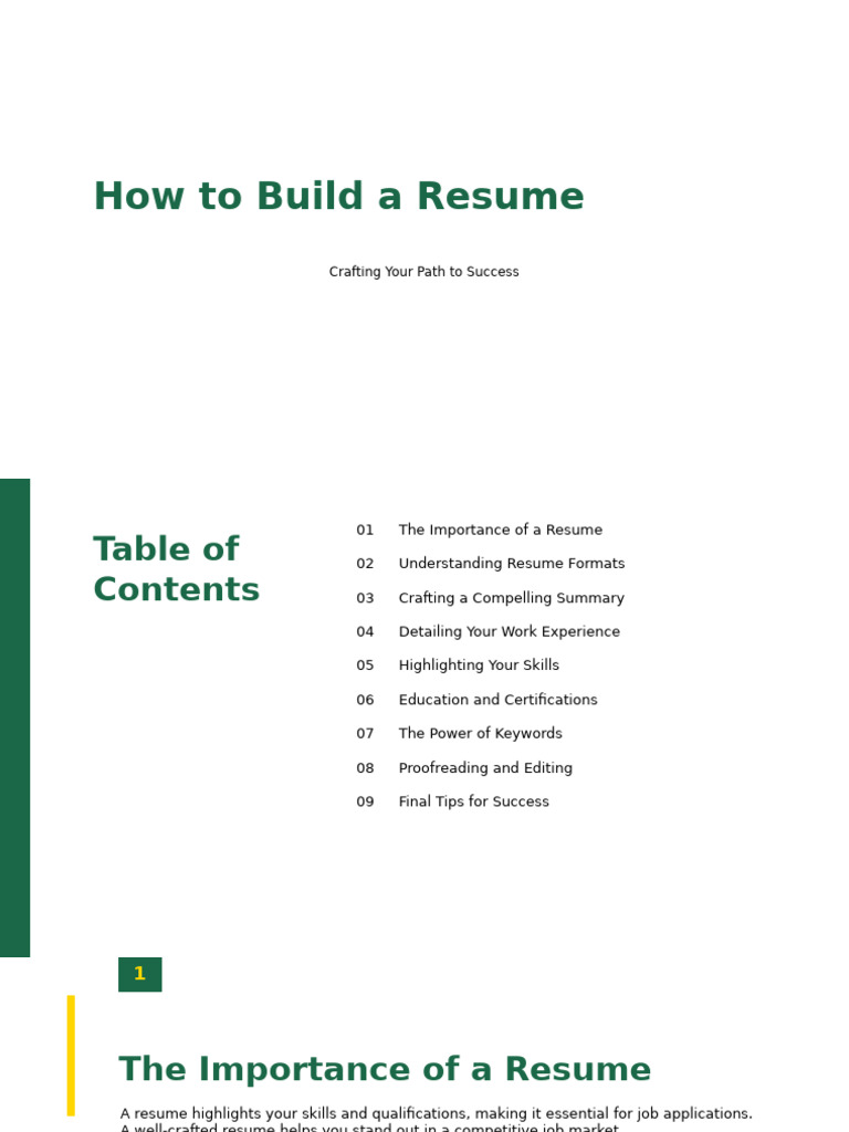 Essential Resume Building Guide | PDF | Résumé | Communication