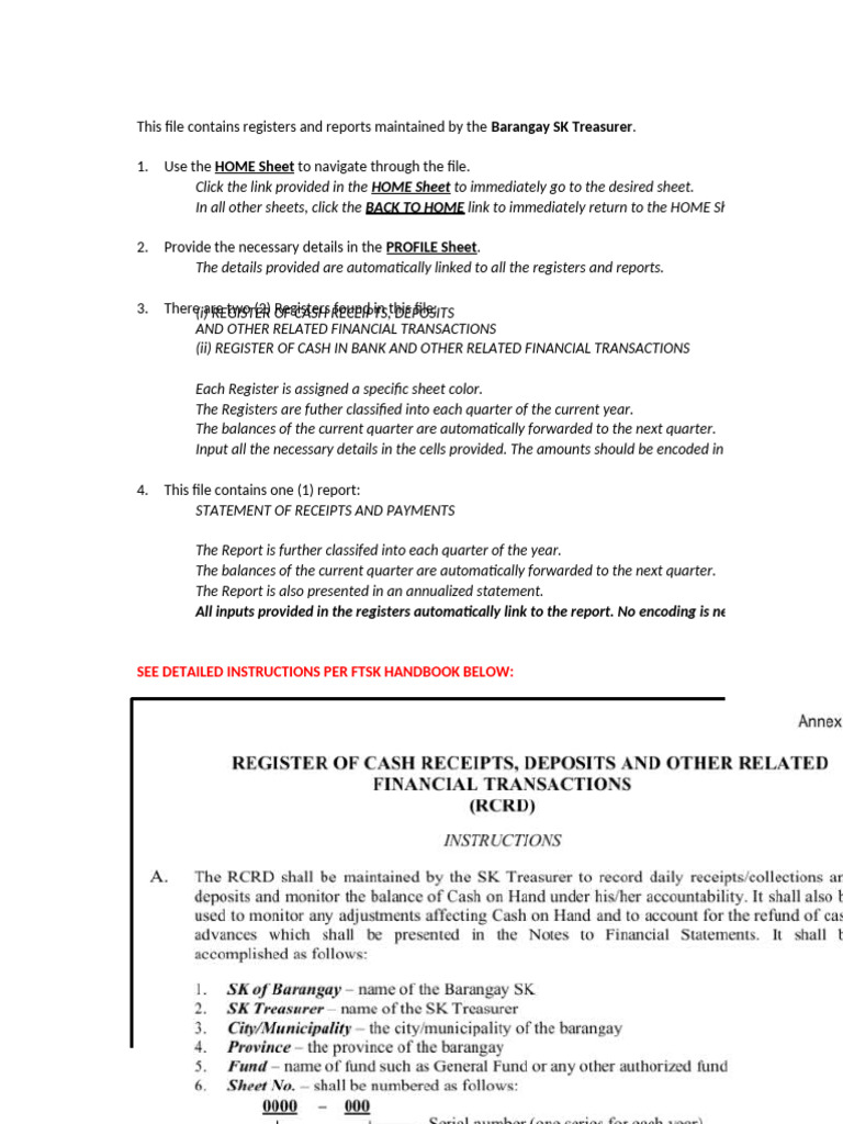 Barangay SK Treasurer's Financial Registers | PDF | Payments ...