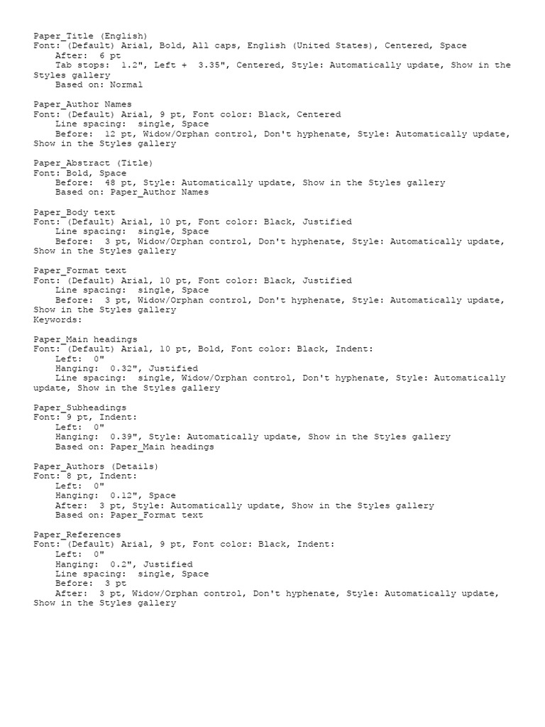 Style Specification | PDF