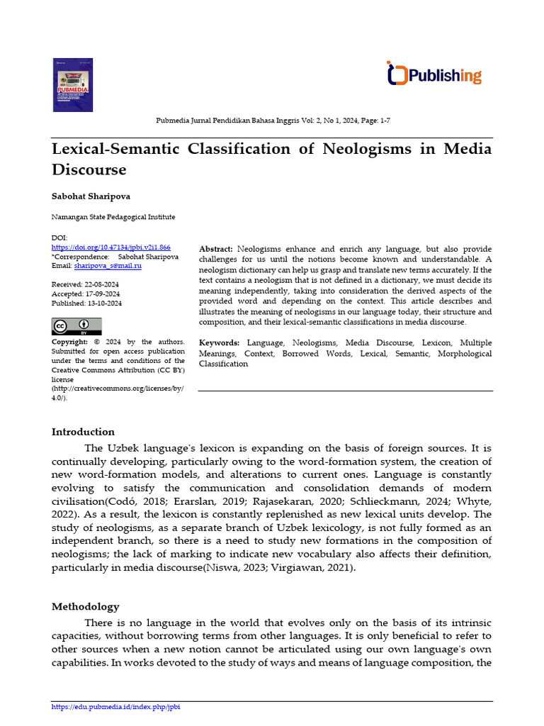 9 JPBI Lexical-Semantic+Classification+of+Neologisms+in+Media+Discourse ...
