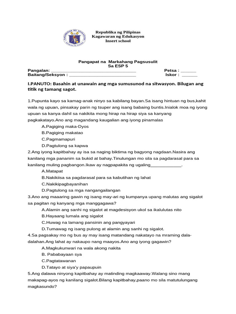 PT Esp 5 Q4 | PDF