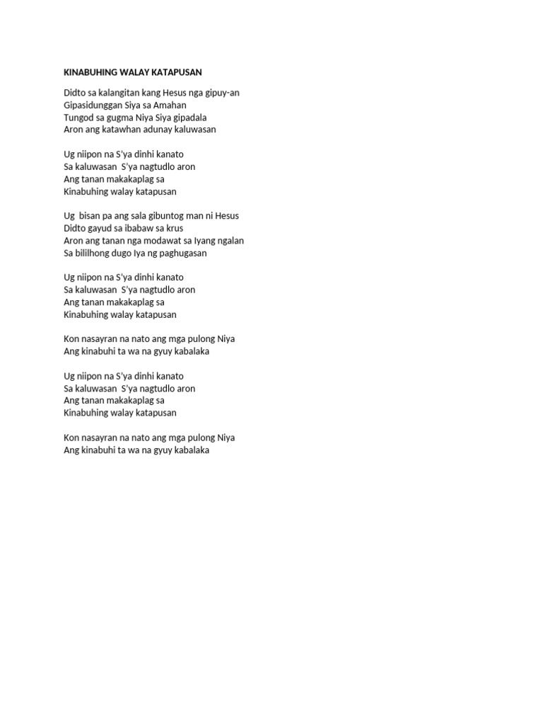 Kinabuhing Walay Katapusan | PDF