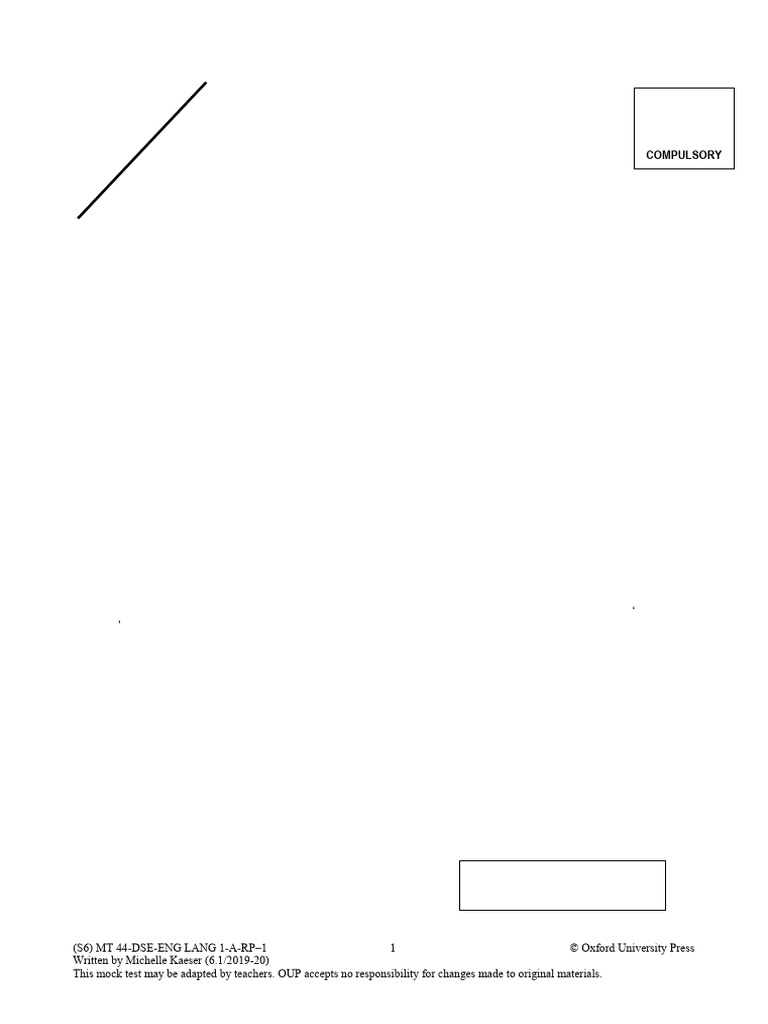 MT44 Paper 1 SE 1920 6.1 PDF | PDF | Oxford University Press | Attention