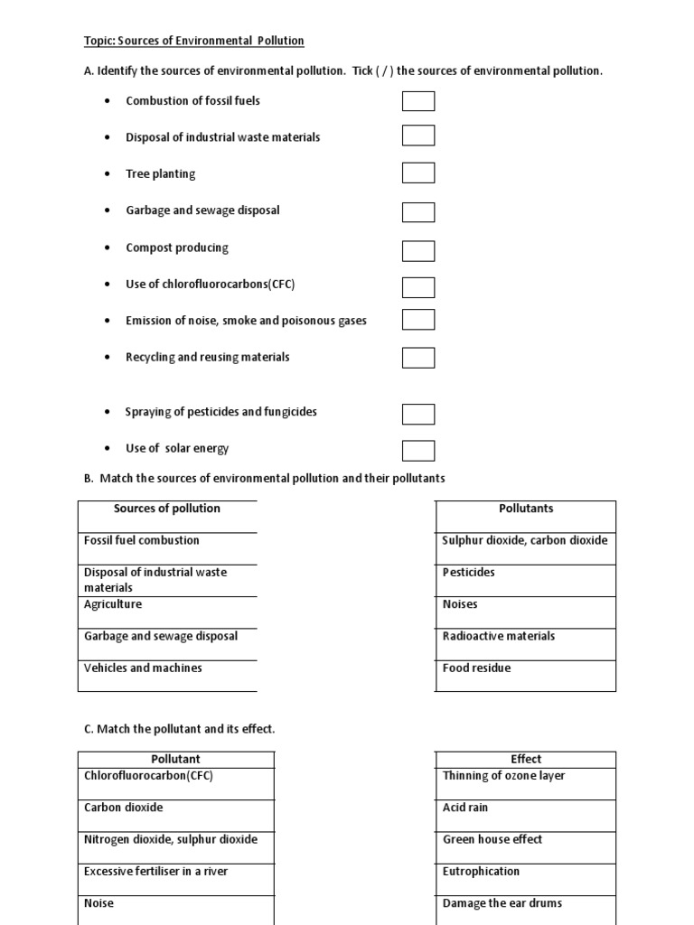 Sources and Effects of Pollution | PDF | Home & Garden | Science ...