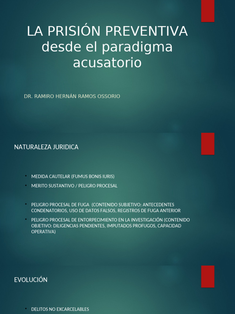LA PRISIÓN PREVENTIVA Desde El Paradigma Acusatorio | PDF | Prisión ...