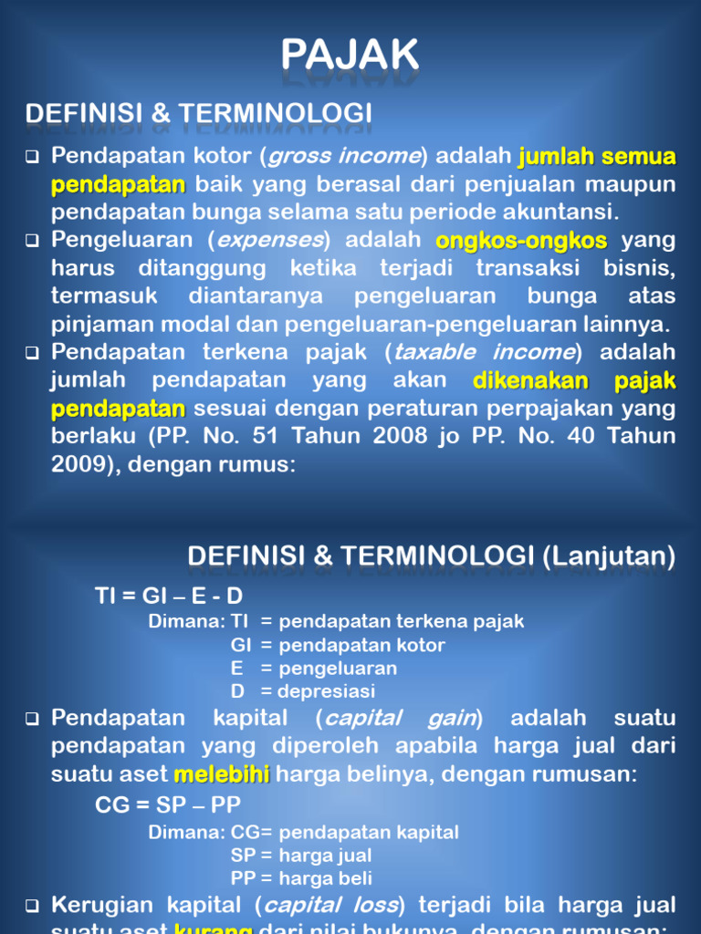 Definisi Pajak dan Perhitungan Dasar | PDF