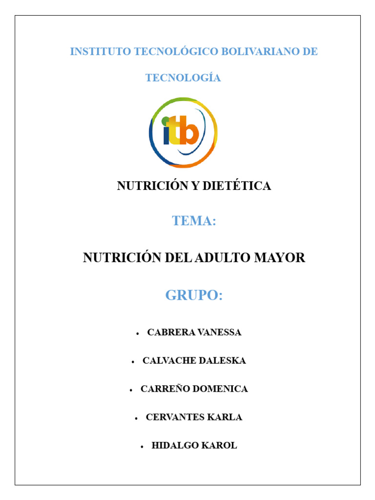 Nutricion Del Adulto Mayor | PDF | Nutrición | Dieta y nutrición
