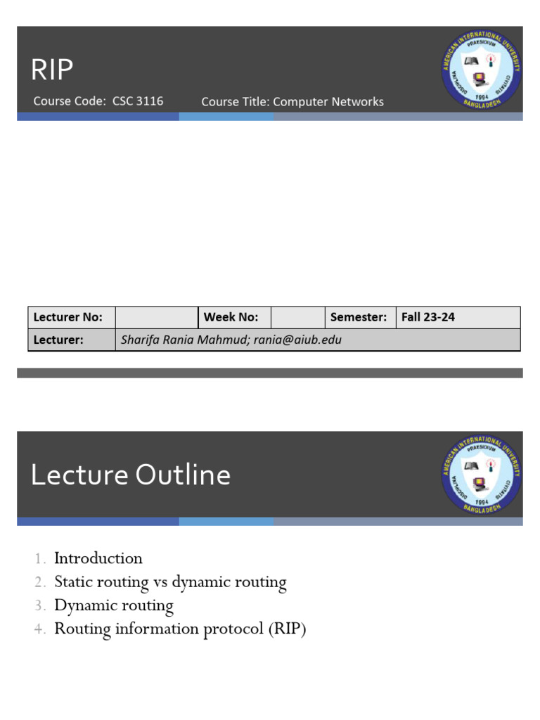 Understanding RIP in Computer Networks | PDF | Routing | Internet Protocols