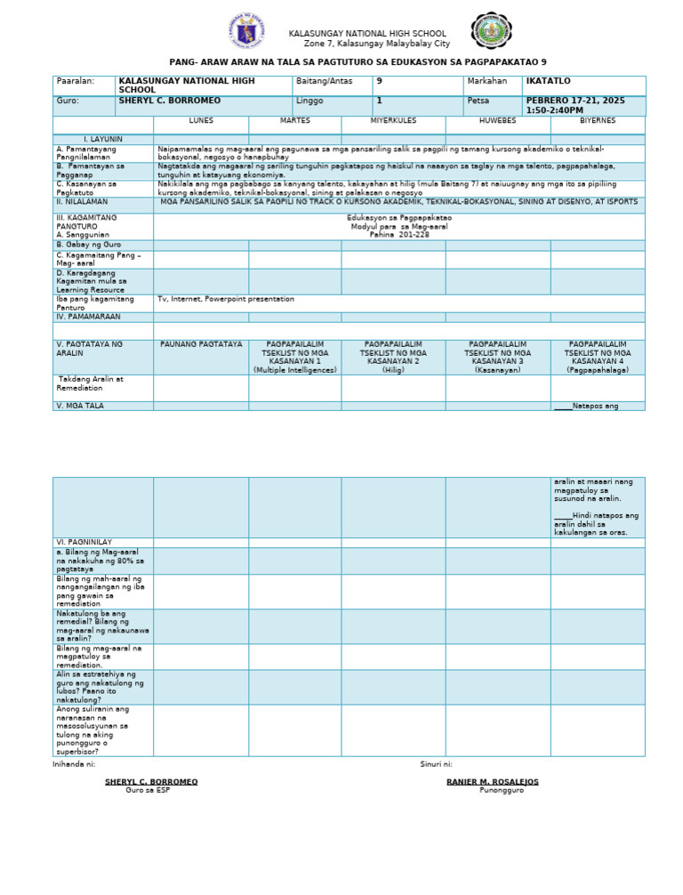 Esp 4TH Week 2 | PDF