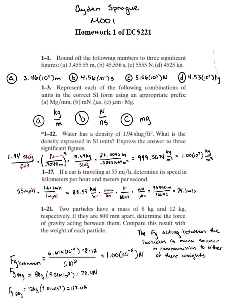 Statics HW1 | PDF