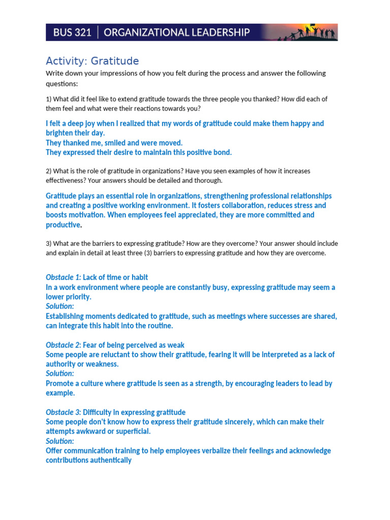 The Power of Gratitude in Organizations | PDF