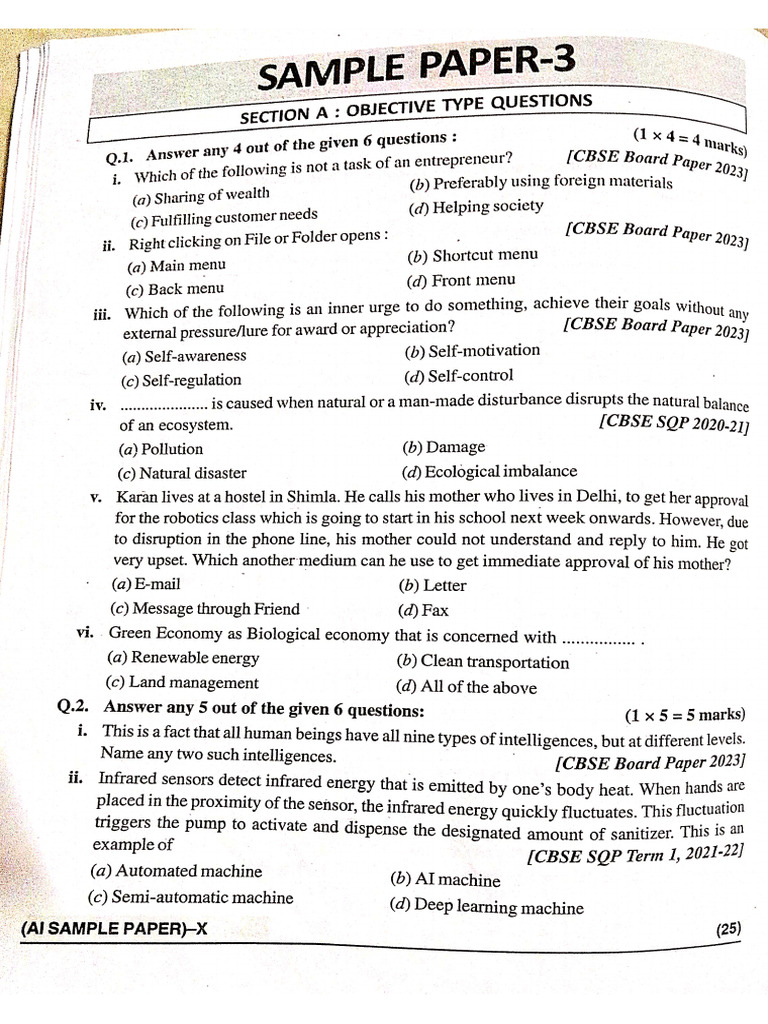 AI Sample Paper | PDF