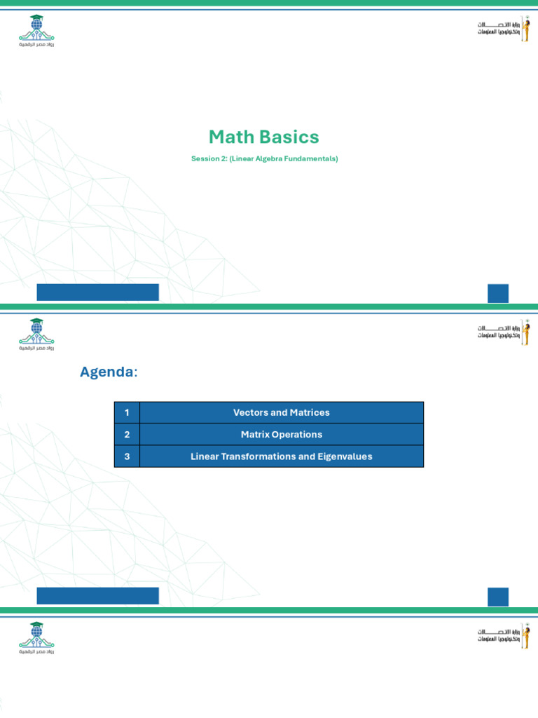 Linear Algebra Basics for AI | PDF | Matrix (Mathematics) | Eigenvalues ...