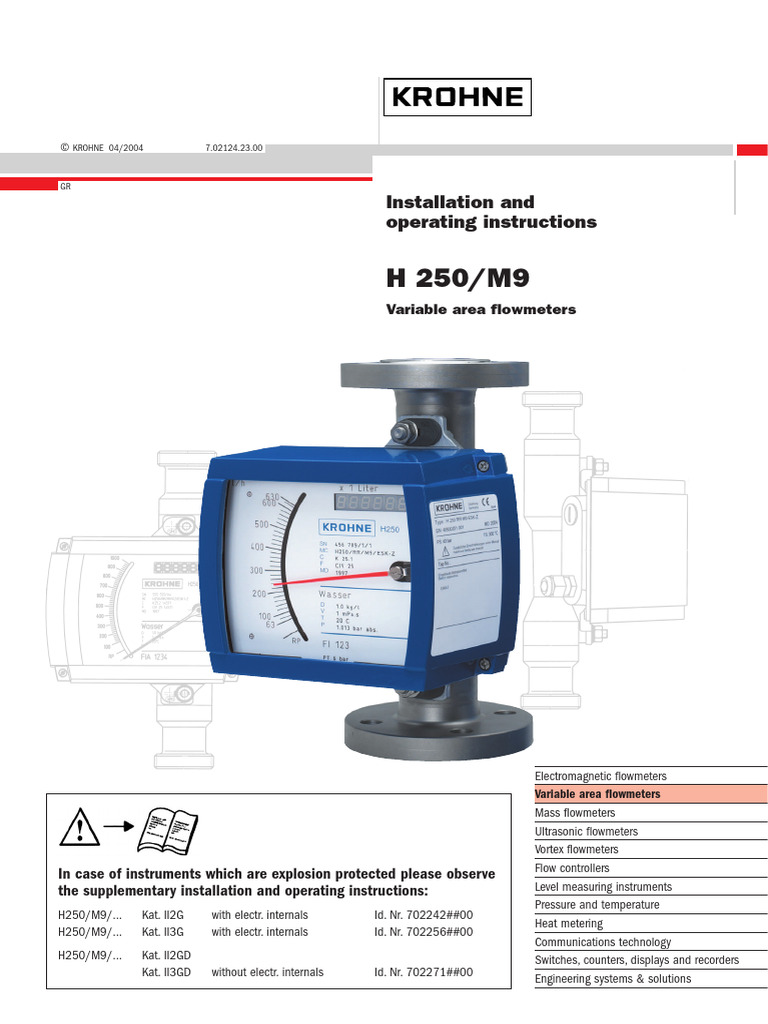 Installation and Operating Instructions: Variable Area Flowmeters | PDF ...