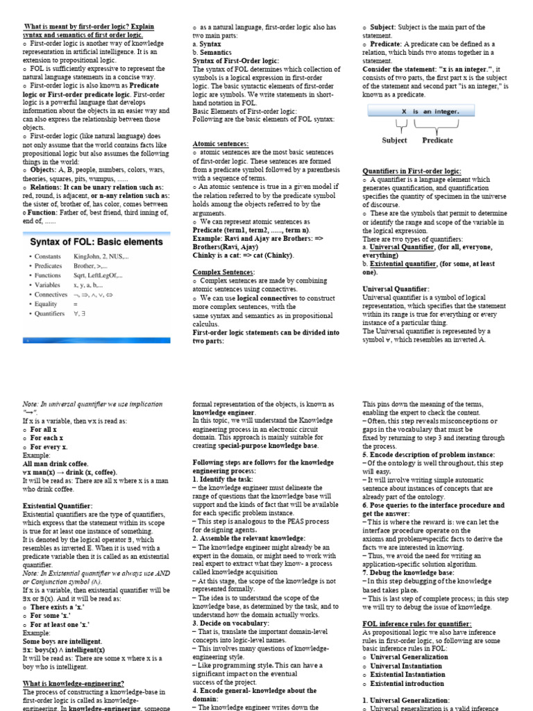 Understanding First-Order Logic Basics | PDF | First Order Logic | Logic