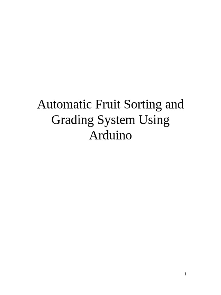 Arduino-Based Fruit Sorting System | PDF | Computer Vision