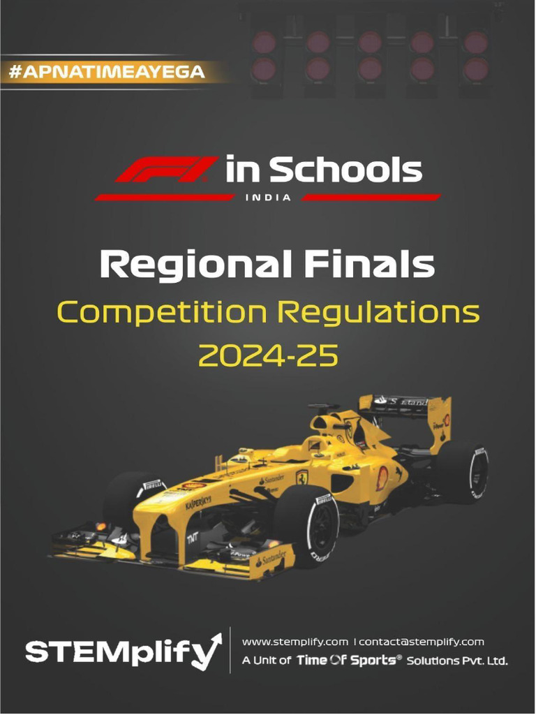 F1 in Schools India - Competition - Regulations - 2024-25 - Regional Final  | PDF | Formula One | Computer File