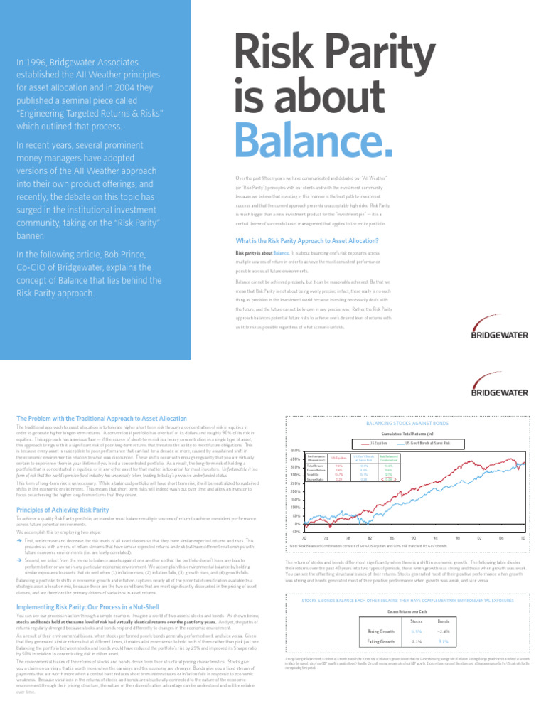BridgeWater-Risk Parity Is About Balance | PDF | Financial Risk | Asset ...