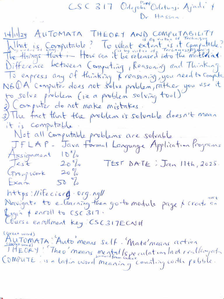CSC317 Scanned Note | PDF