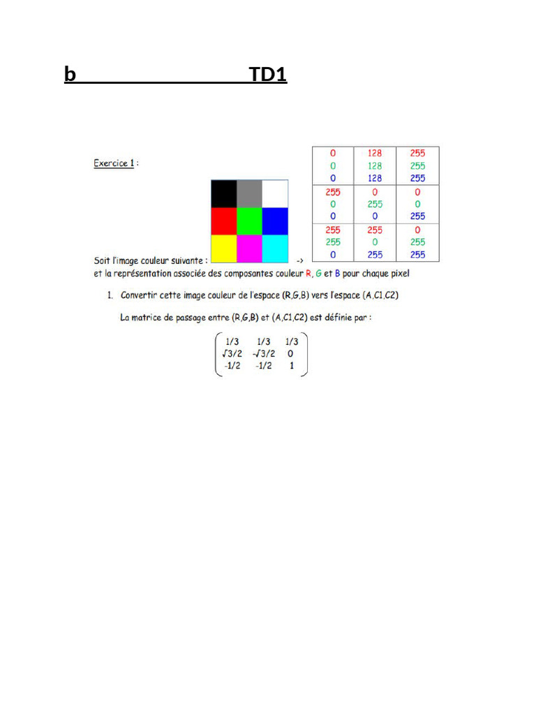 TD1 Exercise 3 Overview | PDF