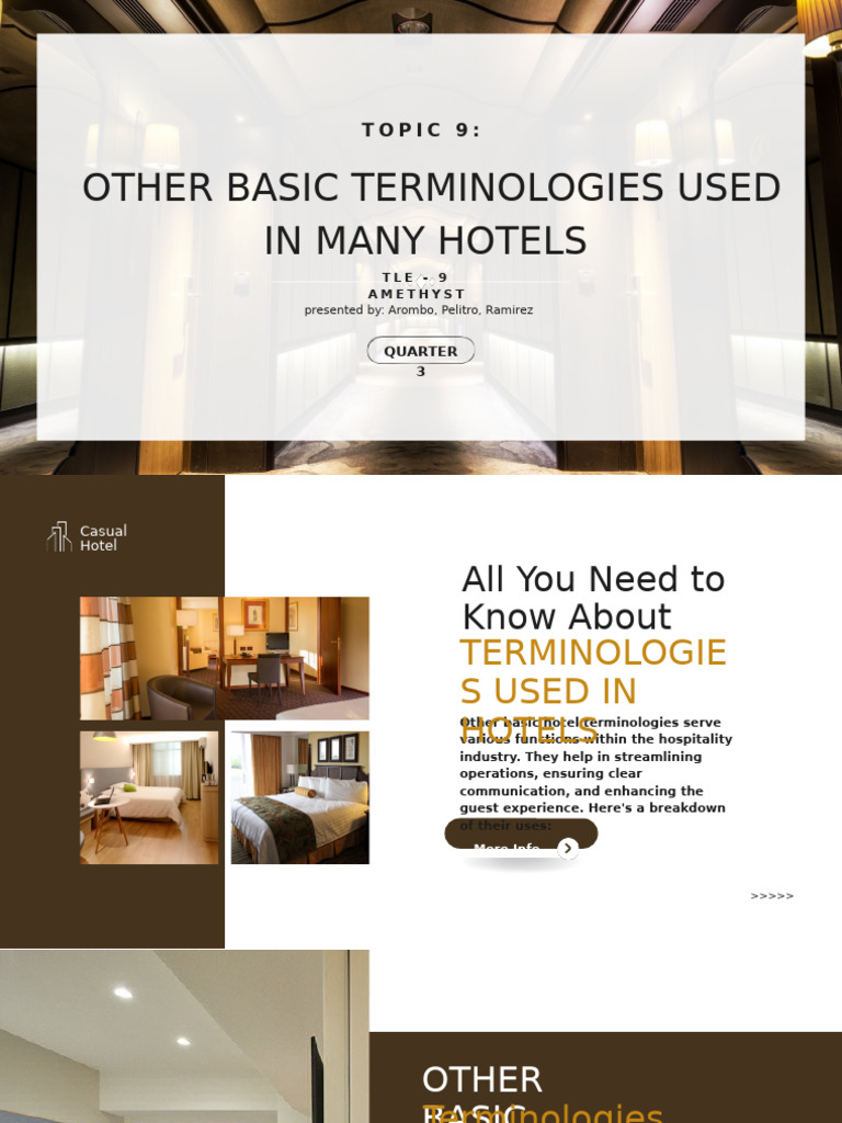 Hotel Terminology Essentials Guide | PDF | Meal | Hotel