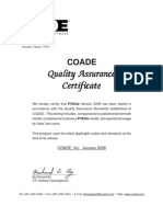 PVElite QA Certificate